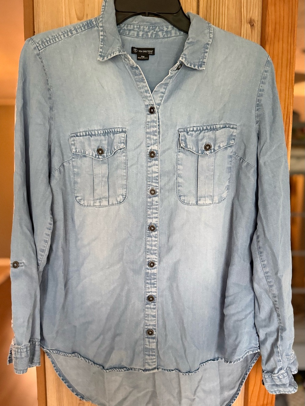 New Directions Light Blue Denim Shirt